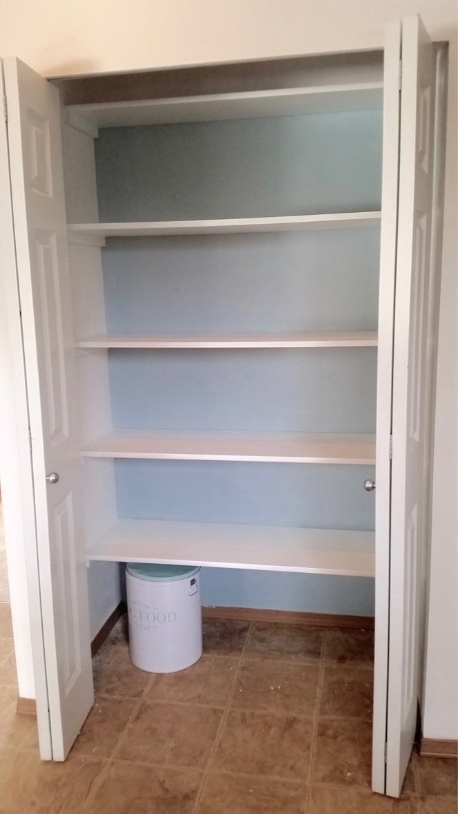 Finished Wood Pantry Shelves_Home Sweet Fixer