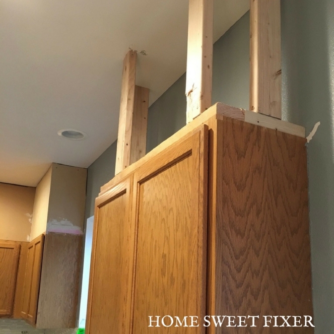 Extend Builder Grade Oak Cabinets to the Ceiling-HOME SWEET FIXER.jpg