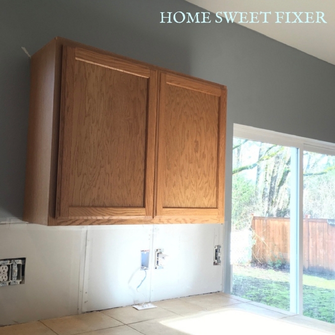 Oak Upper Kitchen Cabinet -HOME SWEET FIXER