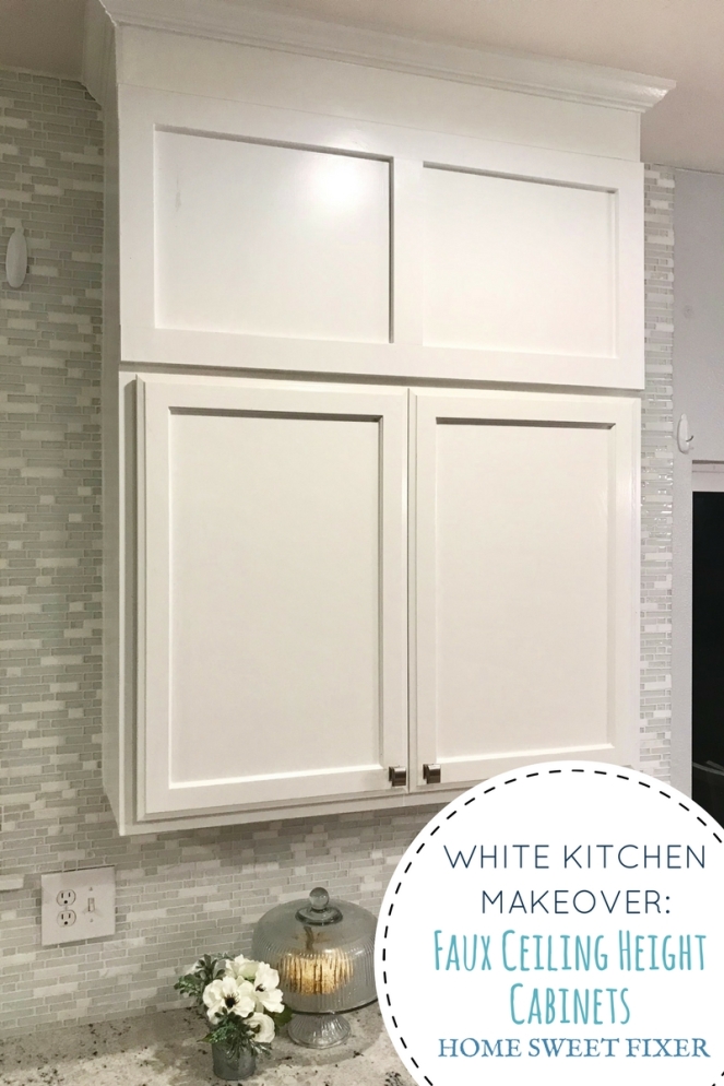 White Kitchen Makeover-Faux Ceiling Height Cabinets-HOME SWEET FIXER.jpg